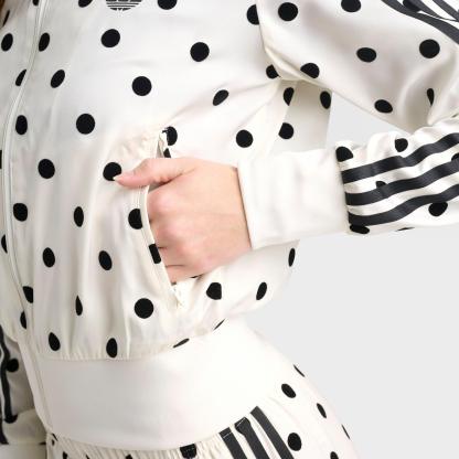 Women's adidas Originals Firebird Polka Dot Satin Track Jacket - Off White