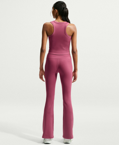 Nike Women's High-Waisted Flared Leggings - Pink Smoke/White