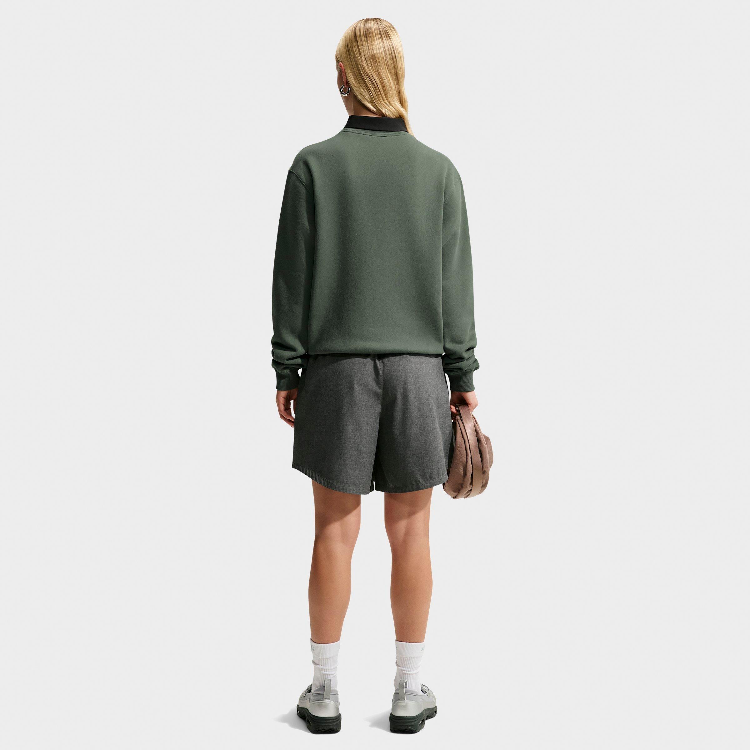 Women's Nithtke Studio Fleece Medium Weight Crewneck Sweatshirt - Camo Green/Sail