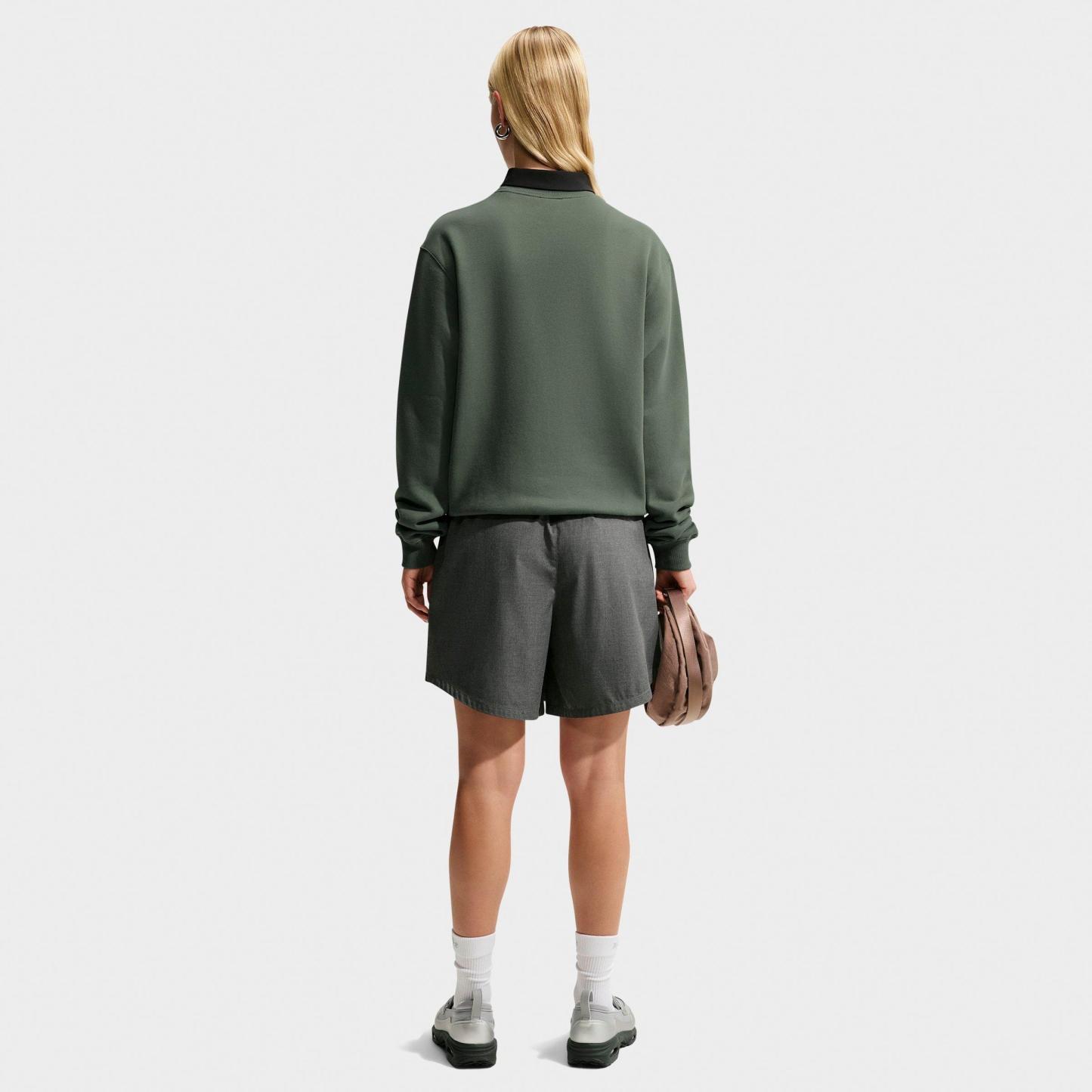 Women's Nithtke Studio Fleece Medium Weight Crewneck Sweatshirt - Camo Green/Sail