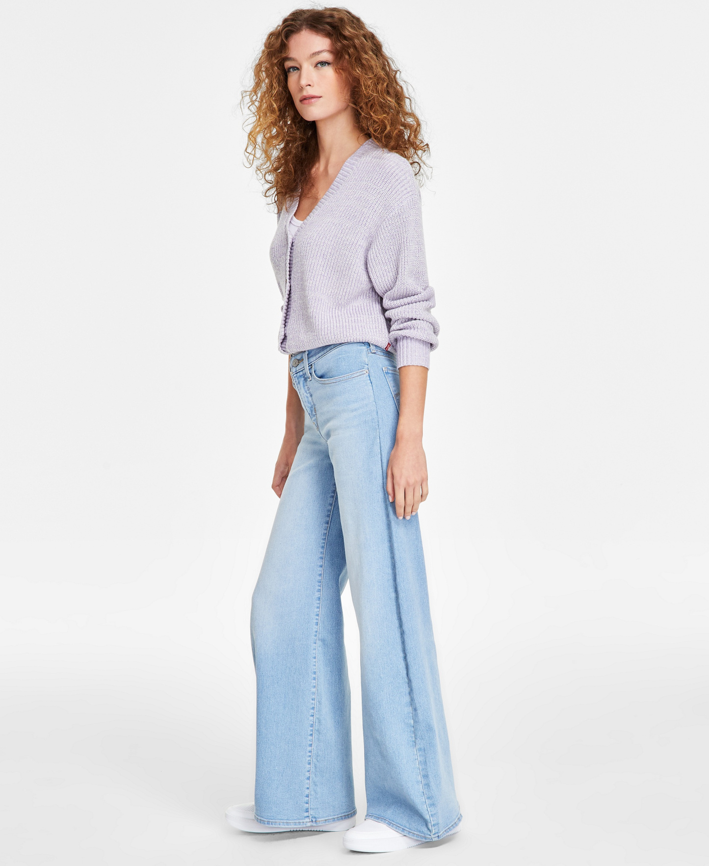 Levi's Women's 318 Shaping Stellar-Stretch Wide-Leg Jeans in short length - Tall Glass