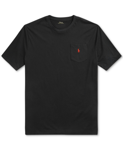 Polo Ralph Lauren Men's Big & Tall Crew-Neck Pocket T-Shirt - Black