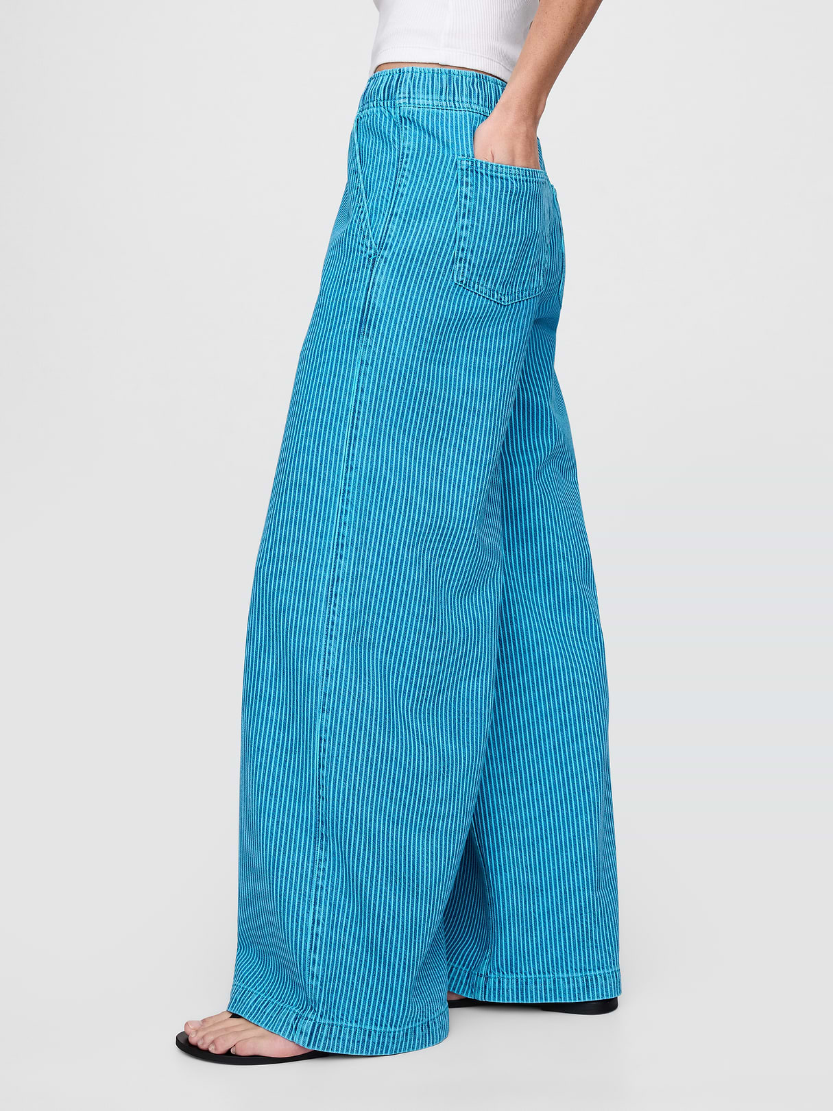 Mid Rise UltraSoft Easy Baggy Jeans - Cyan blue