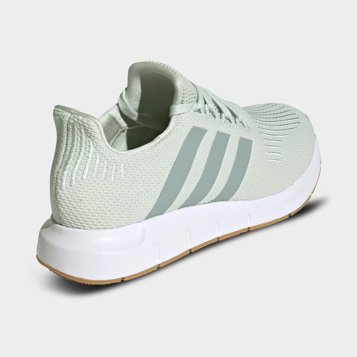 Women's adidas Swift Run 1.0 Casual Shoes - Linen Green/Wonder Sage/Cloud White - Back view