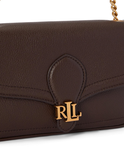 Lauren Ralph Lauren Bradley Small Pebbled Leather Crossbody Wallet - Chestnut Brown