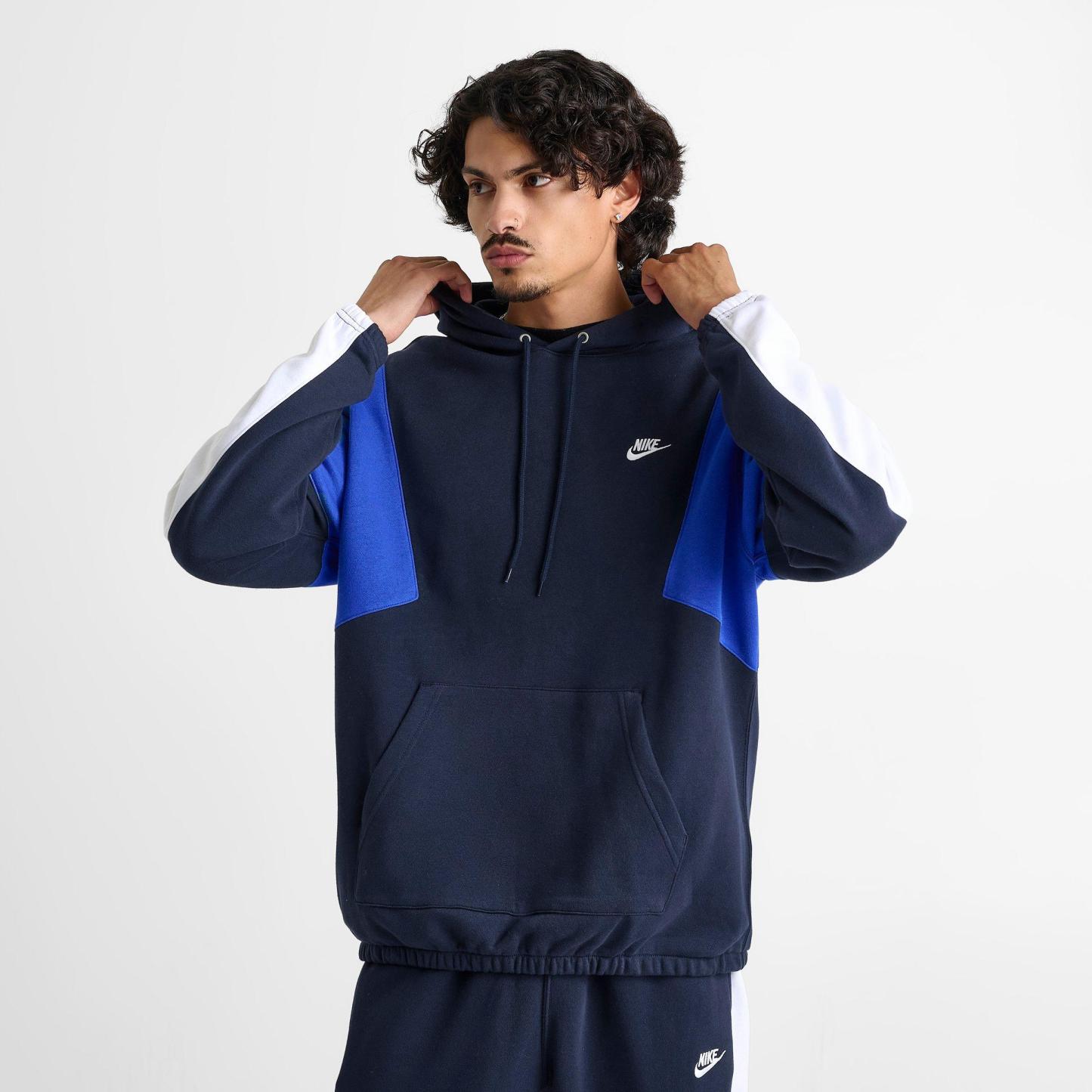 Men's Nithtke Club Fleece Tracksuit Pullover Hoodie - Obsidian/White/Game Royal/White