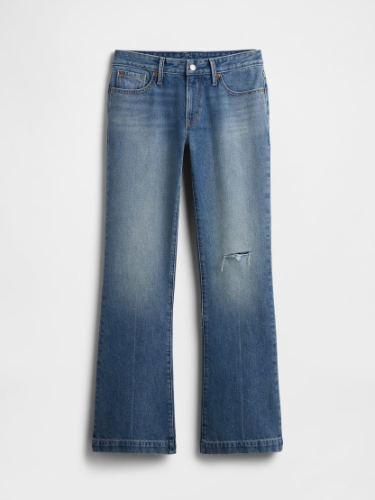 Low Rise Long & Lean Split-Hem Jeans - Medium wash