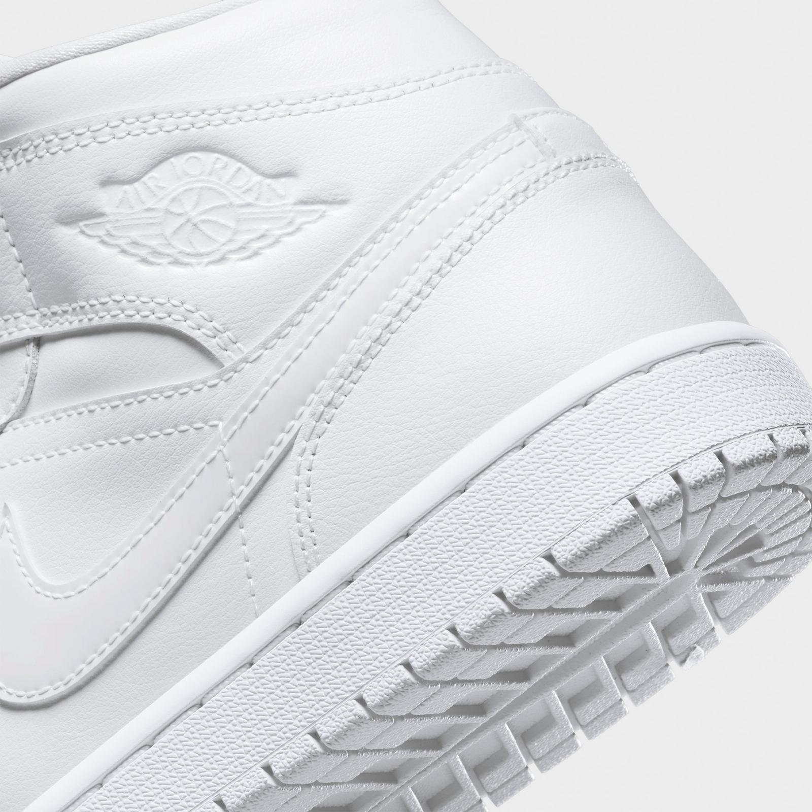Women's Air Jordan Retro 1 Mid Casual Shoes - White/White/White - view 3