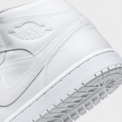 Women's Air Jordan Retro 1 Mid Casual Shoes - White/White/White - view 3
