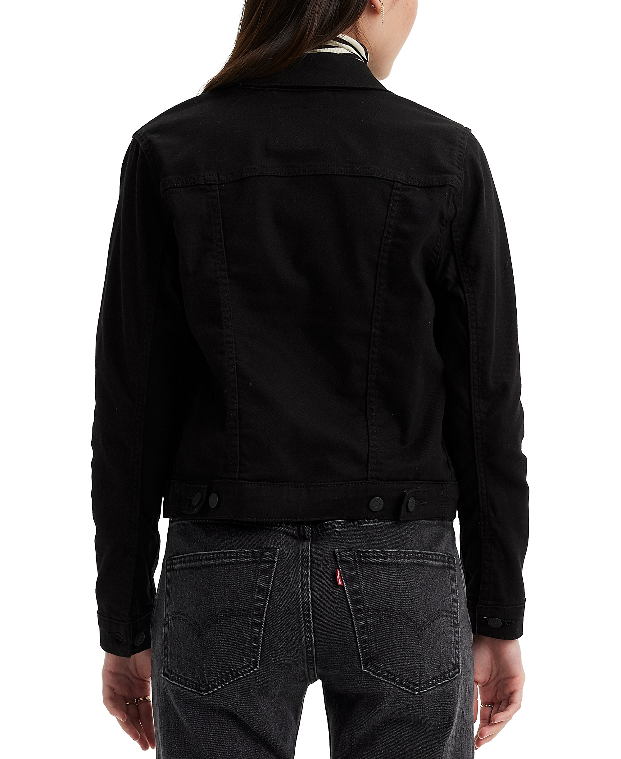 Levi's Women's Original Cotton Denim Trucker Jacket - Black And Black