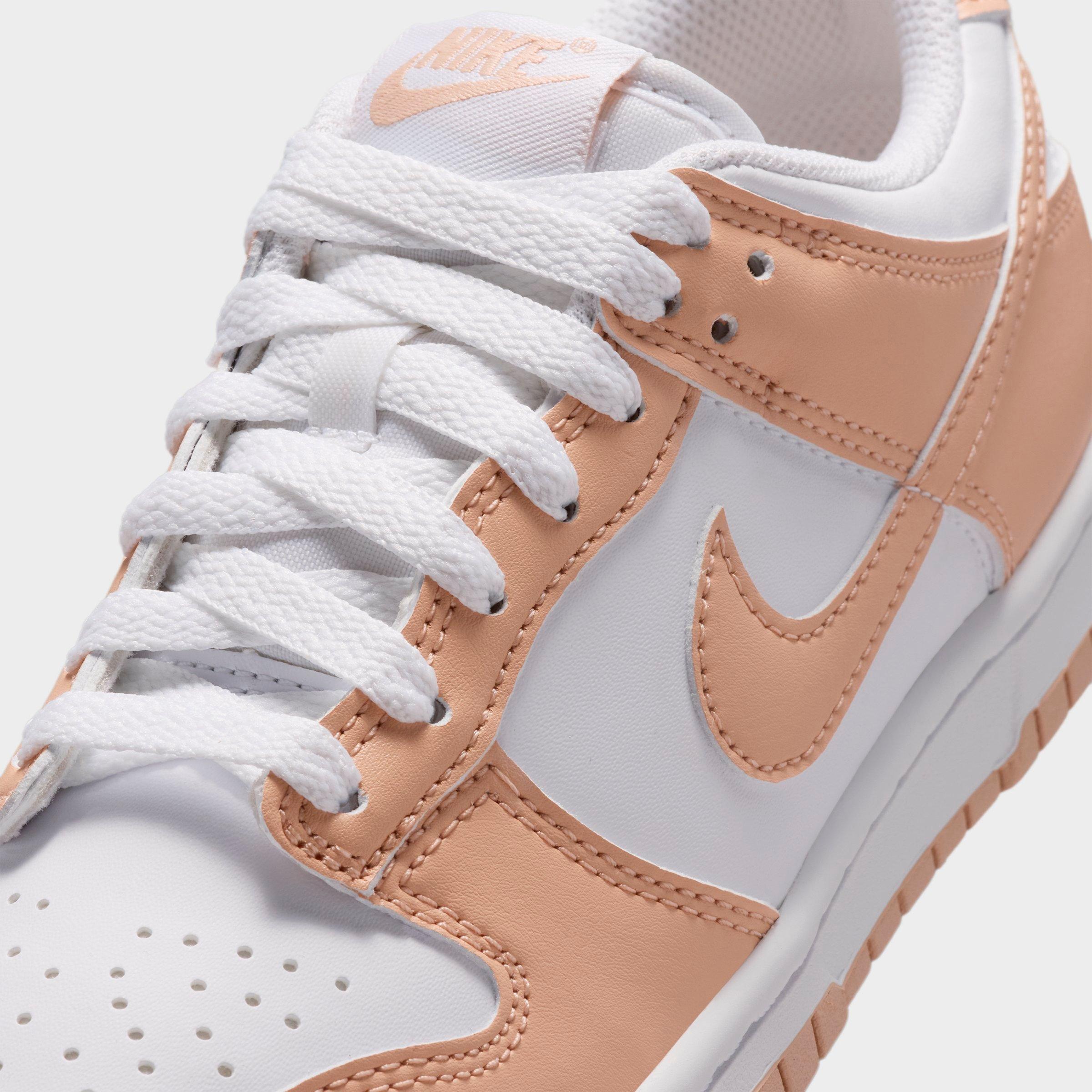 Big Kids' Nithtke Dunk Low Casual Shoes - Part 1 - White/Shimmer/White/Shimmer - Detail shot