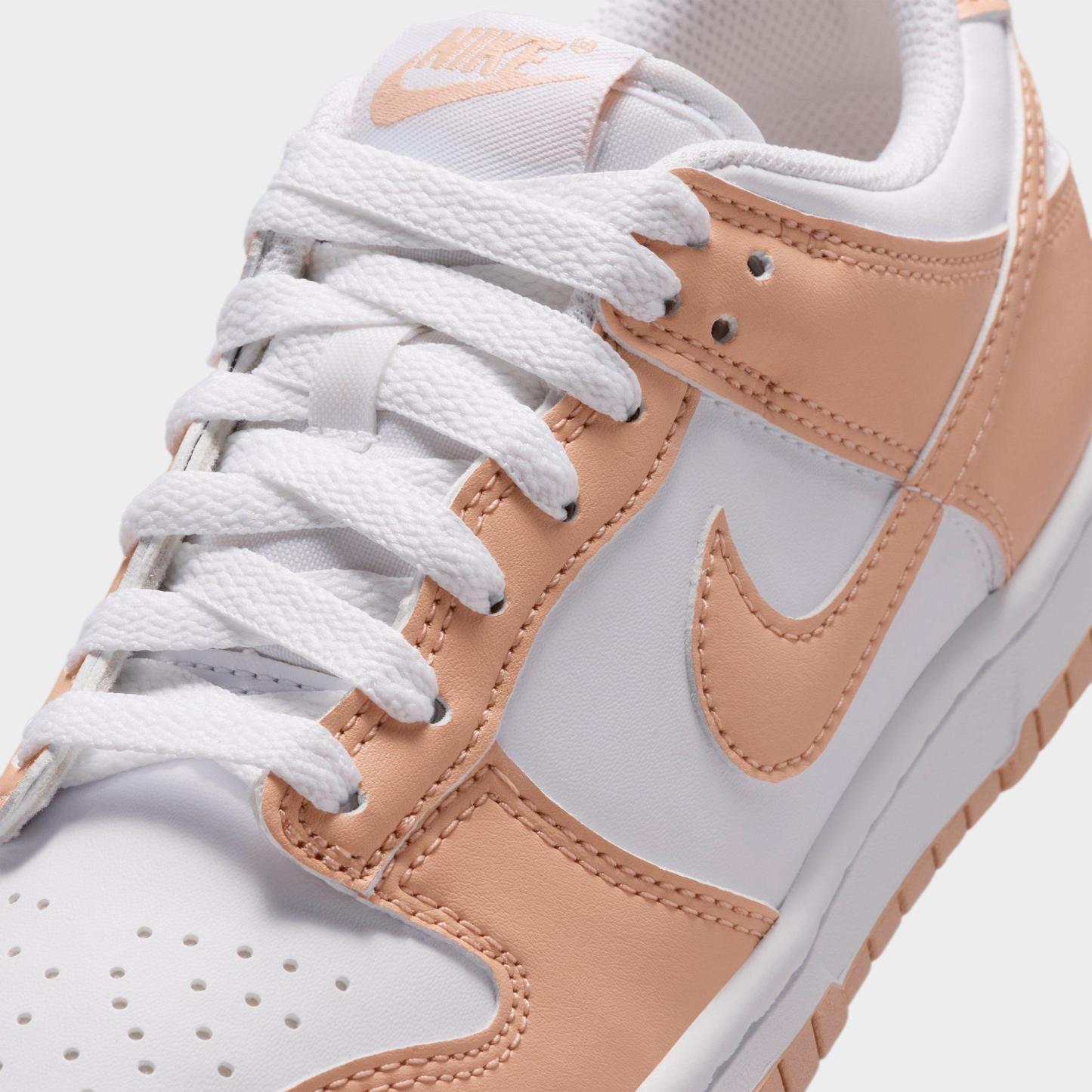Big Kids' Nithtke Dunk Low Casual Shoes - Part 1 - White/Shimmer/White/Shimmer - Detail shot
