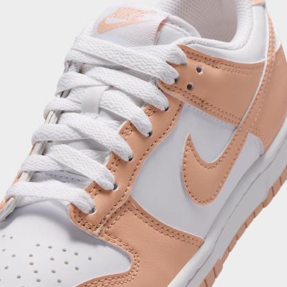 Big Kids' Nithtke Dunk Low Casual Shoes - Part 1 - White/Shimmer/White/Shimmer - Detail shot