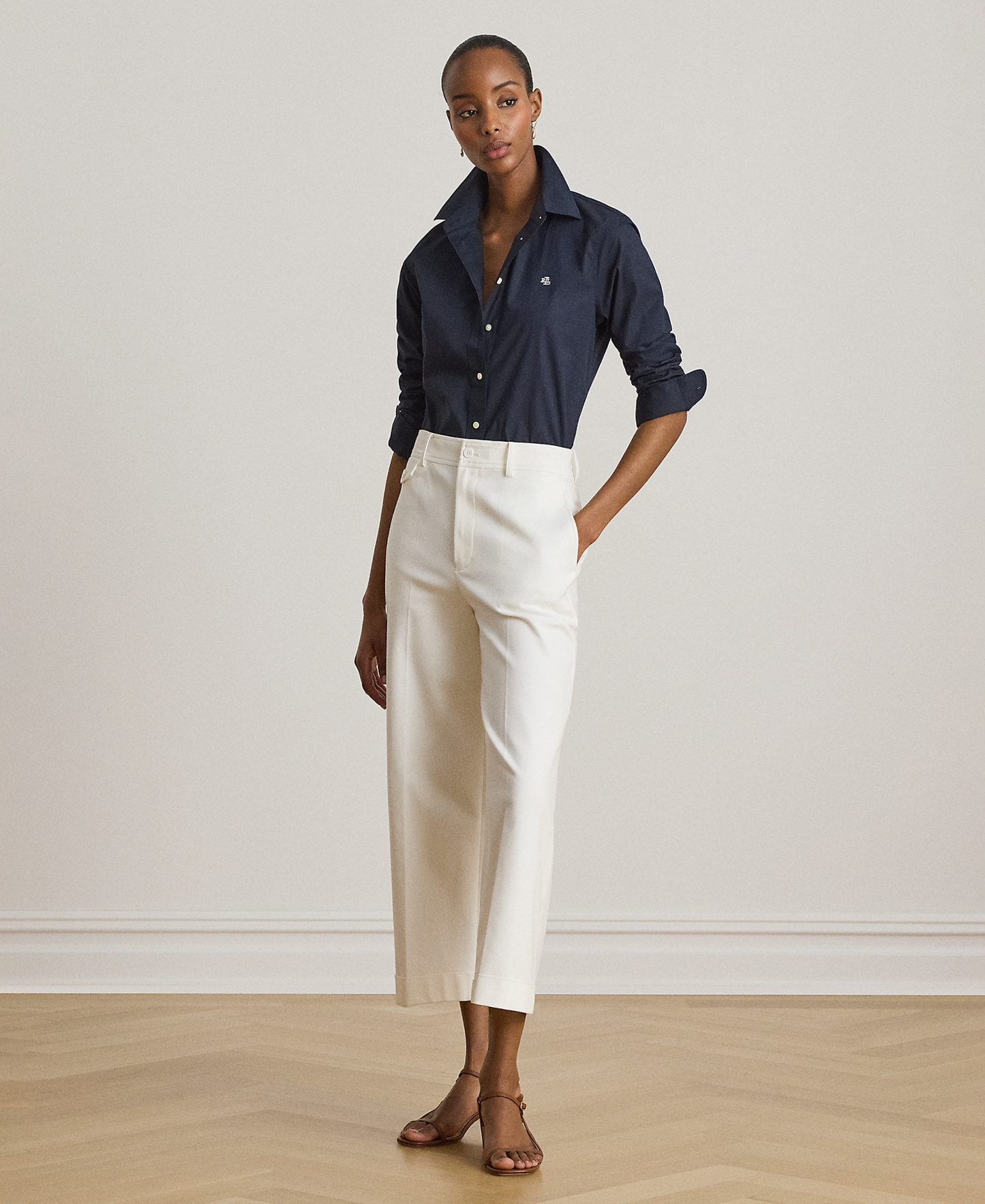 Lauren Ralph Lauren Women's High-Rise Double-Faced Stretch Cropped Pants - Birch Tan
