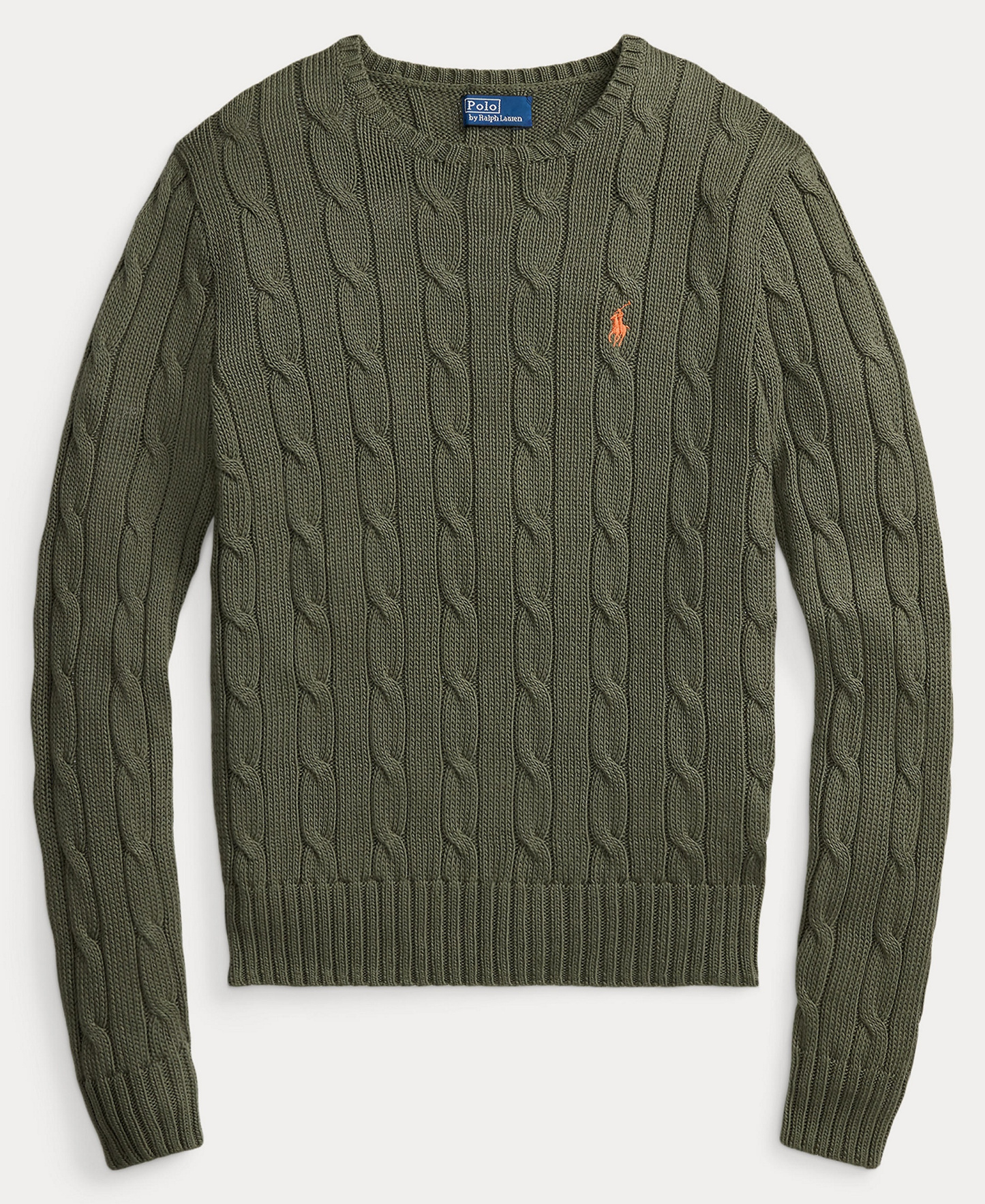 Polo Ralph Lauren Women's Cable-Knit Cotton Crewneck Sweater - Dense Olive
