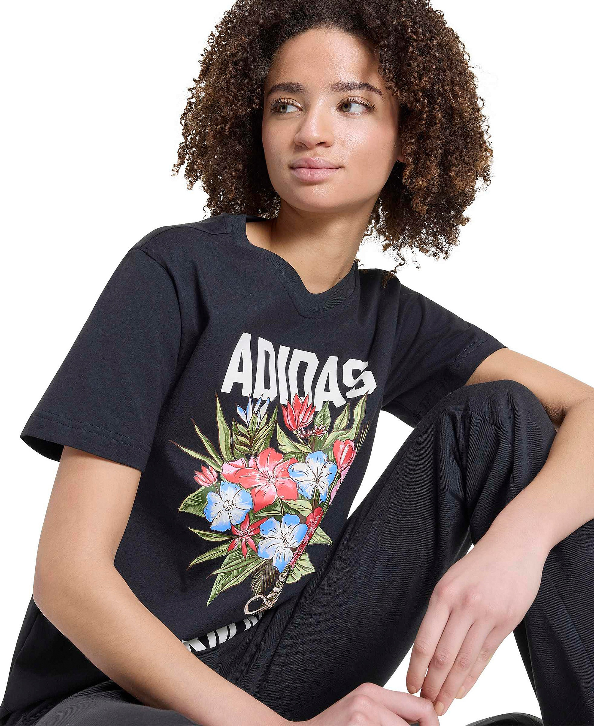 adidas Women's X Farm Rio Graphic Training T-Shirt - Black/Cream White
