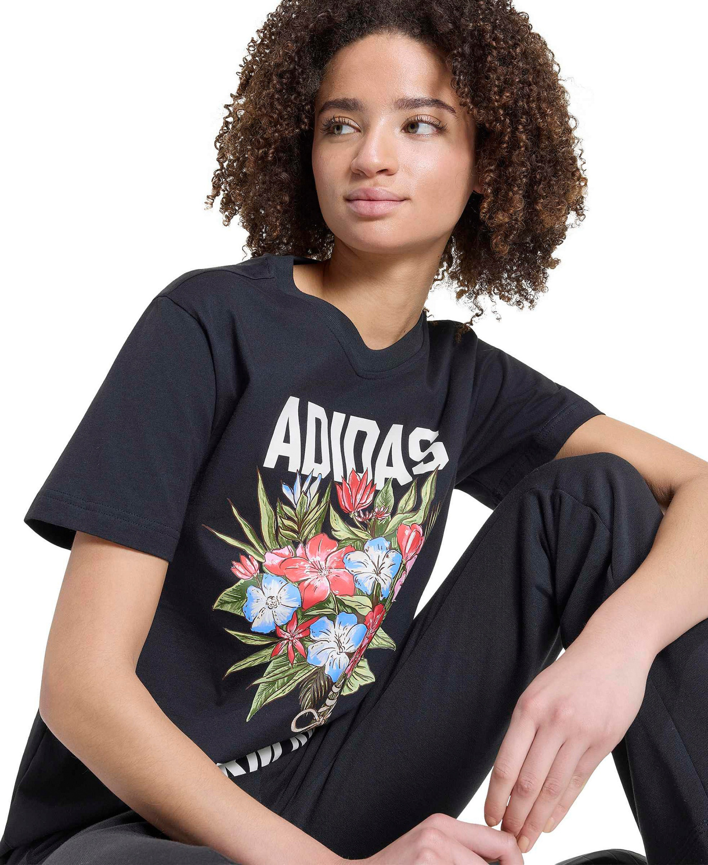 adidas Women's X Farm Rio Graphic Training T-Shirt - Black/Cream White