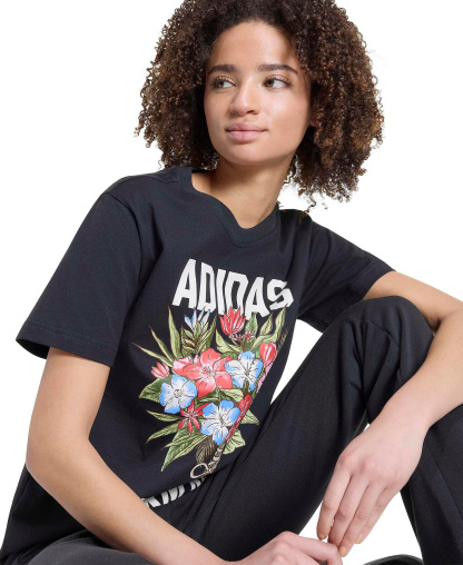 adidas Women's X Farm Rio Graphic Training T-Shirt - Black/Cream White