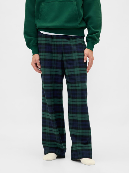 Adult Softest Flannel PJ Pants - Black watch plaid print