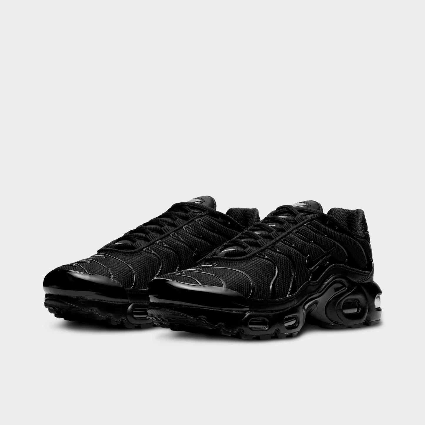 Big Kids' Nithtke Air Max Plus Casual Shoes - Black/Black/Black - Both shoes facing left