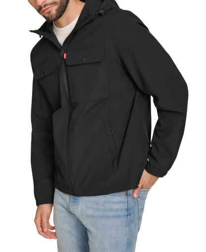 Levi's Men's Hooded Rain Jacket - Black