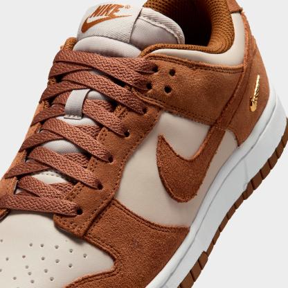 Women's Nithtke Dunk Low Mini Swoosh Casual Shoes - Light British Tan/Cream II/White/Light British Tan - Detail shot