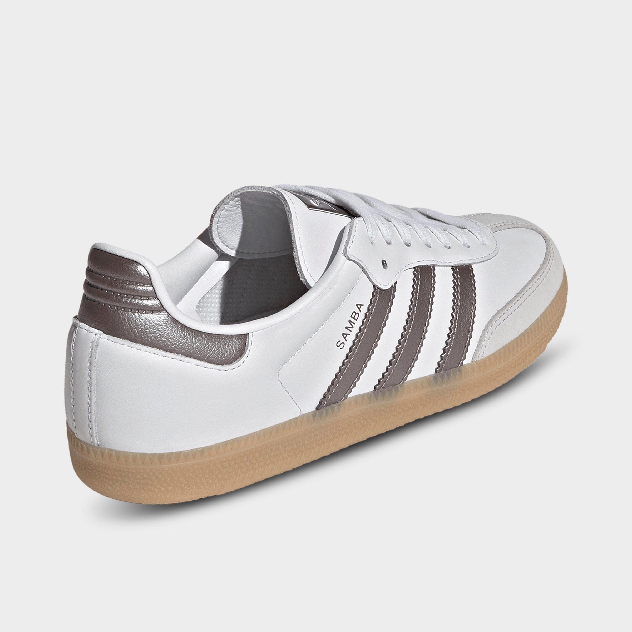 Women's adidas Originals Samba OG Casual Shoes - Part 2 - Cloud White/Coffee Metallic/Gum - Back view