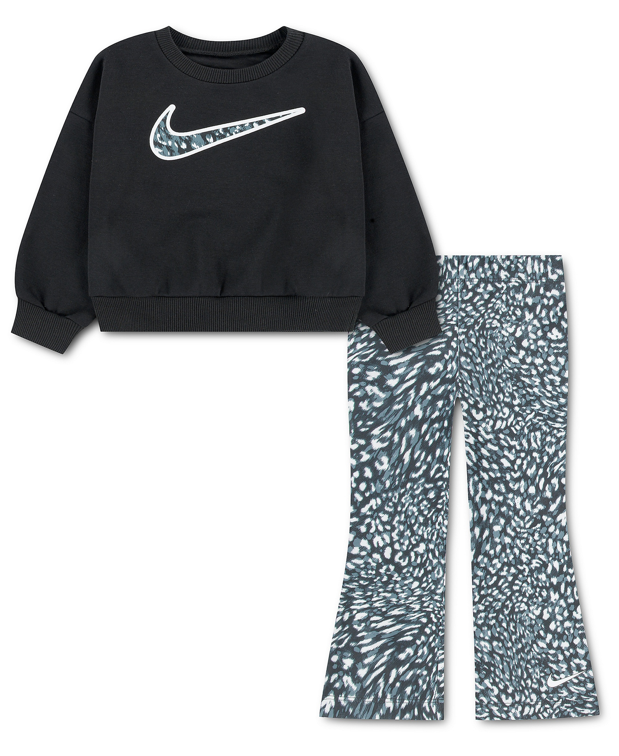 Nike Toddler Girls' 2T-4T Printed Top and Leggings, 2-Piece Set - Black