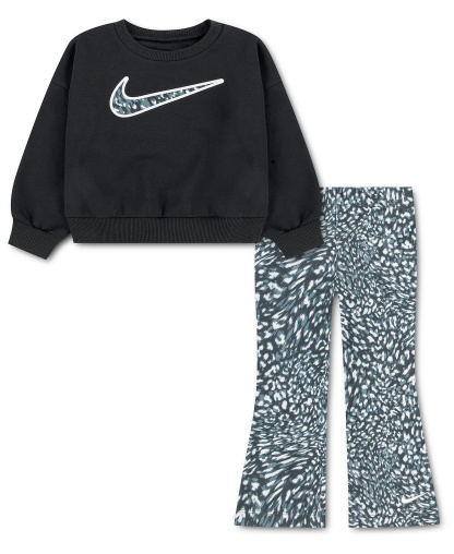 Nike Toddler Girls' 2T-4T Printed Top and Leggings, 2-Piece Set - Black