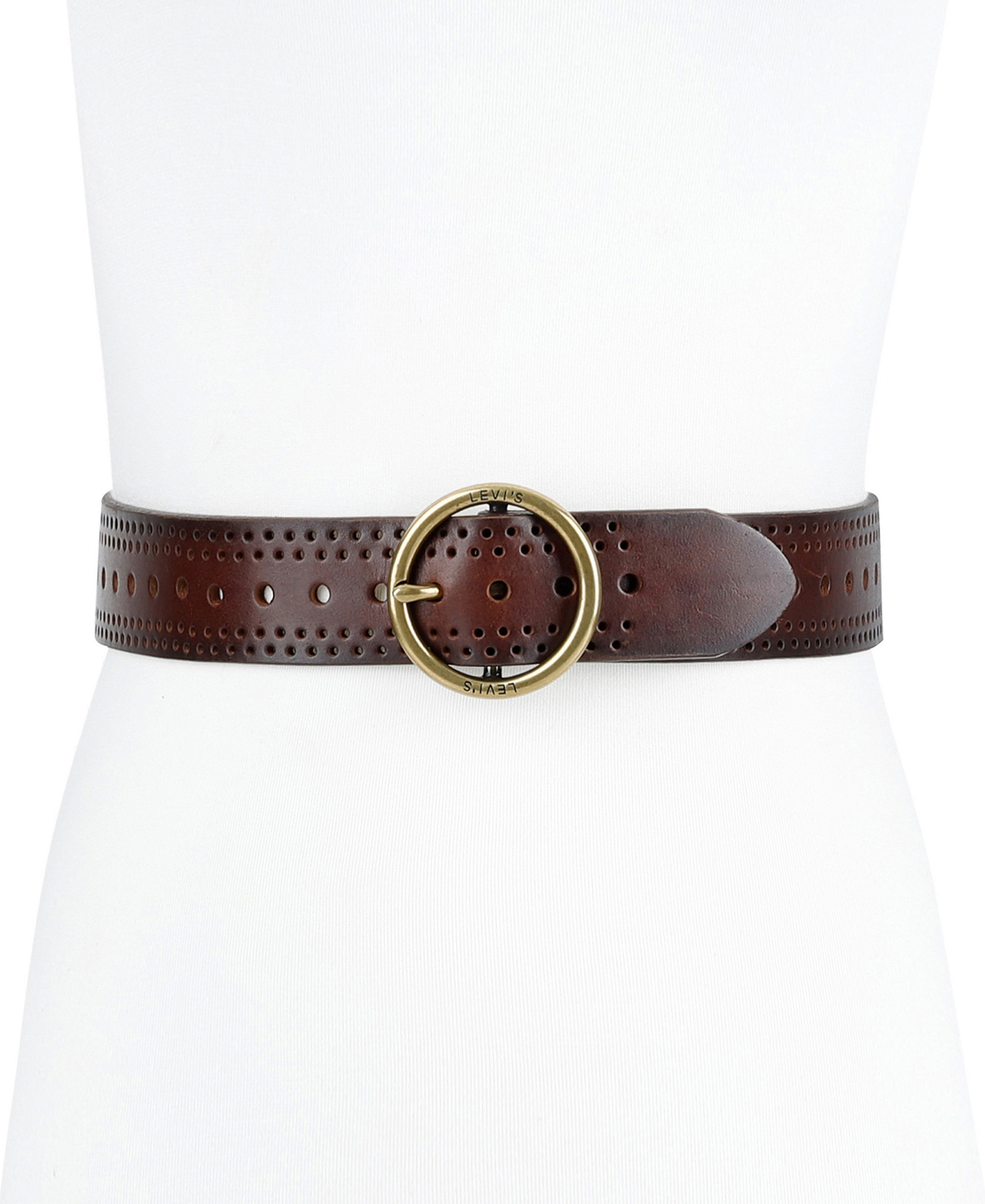 Levi's Women's Adjustable Laser Cut Leather Belt - Brown