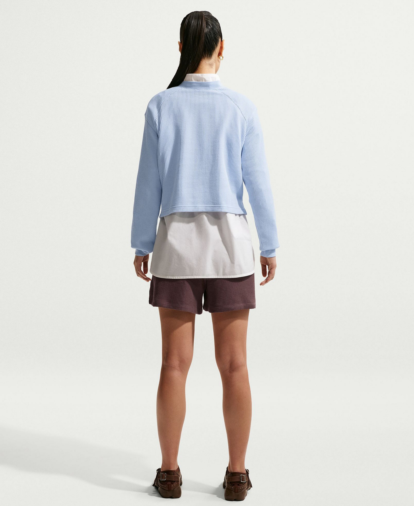 Nike Women's Sportswear Chill Waffle Loose Mid-Rise Shorts - Tattoo/Sail