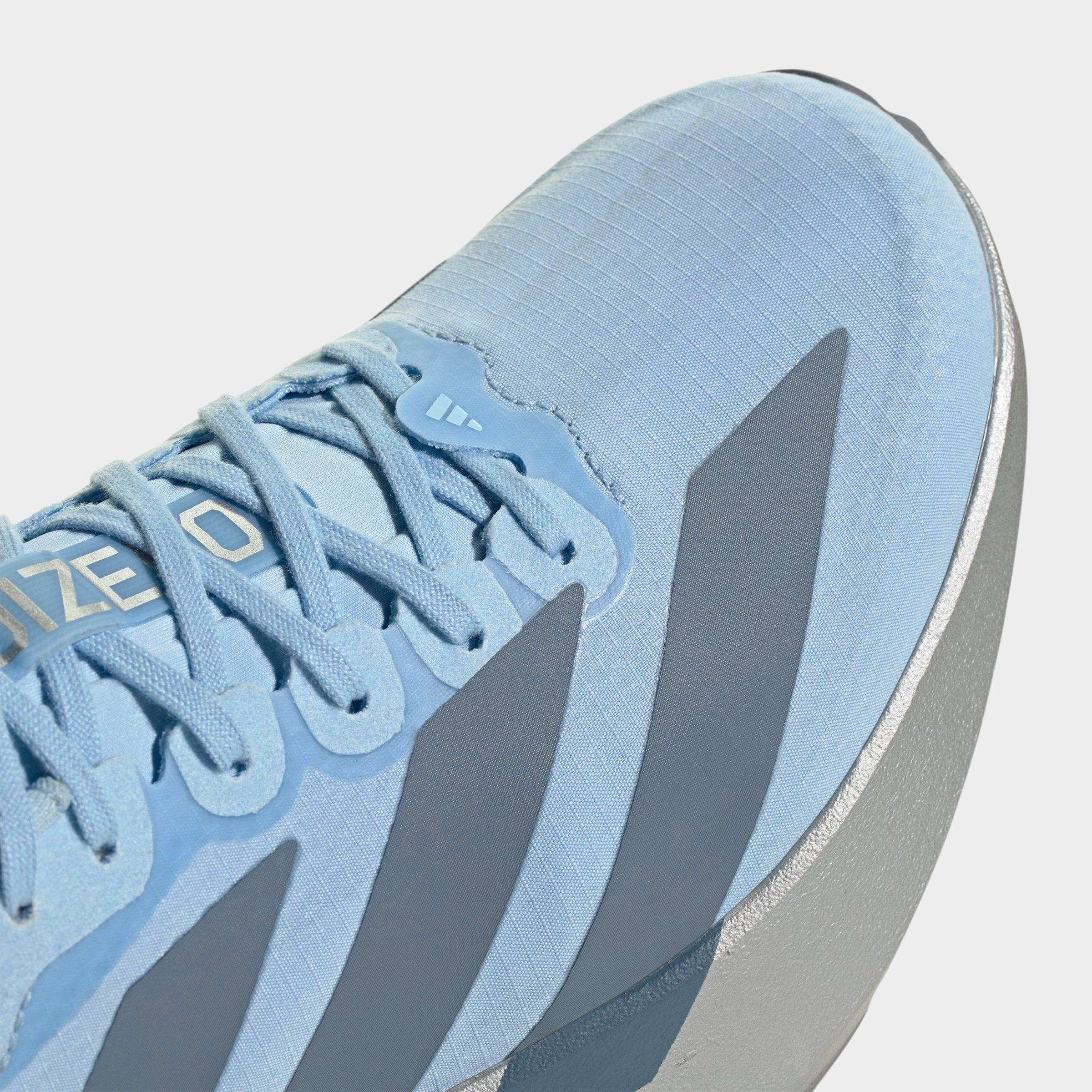 Women's adidas Adizero EVO SL Woven Running Shoes - Part 1 - Clear Sky/Grey Two/Silver Metallic - Detail shot