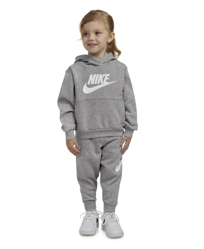 Nike Toddler Boys' and Girls' 2T-4T Club Fleece Long-Sleeve Hoodie and Pants, 2-Piece Set - Dark Gray Heather