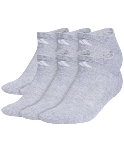 adidas Women's No Show Athletic Cushioned Socks, 6-Pack - Cool Light Heather/white