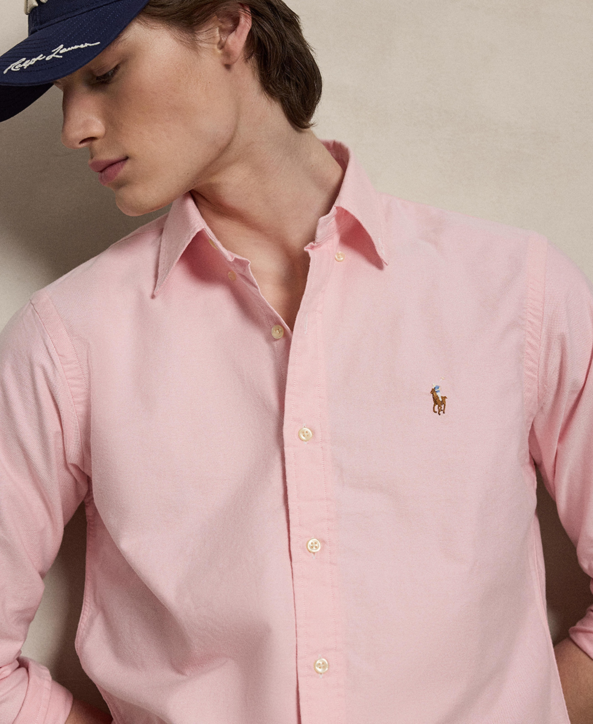 Polo Ralph Lauren Men's Classic-Fit Plaid Brushed Oxford Shirt - Pink