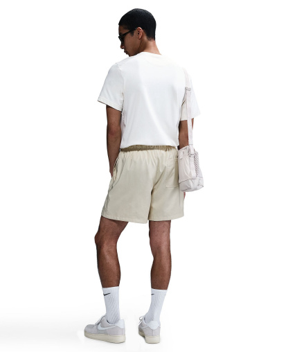 Nike Men's Club Flow Relaxed-Fit Drawstring Shorts - Khaki/White