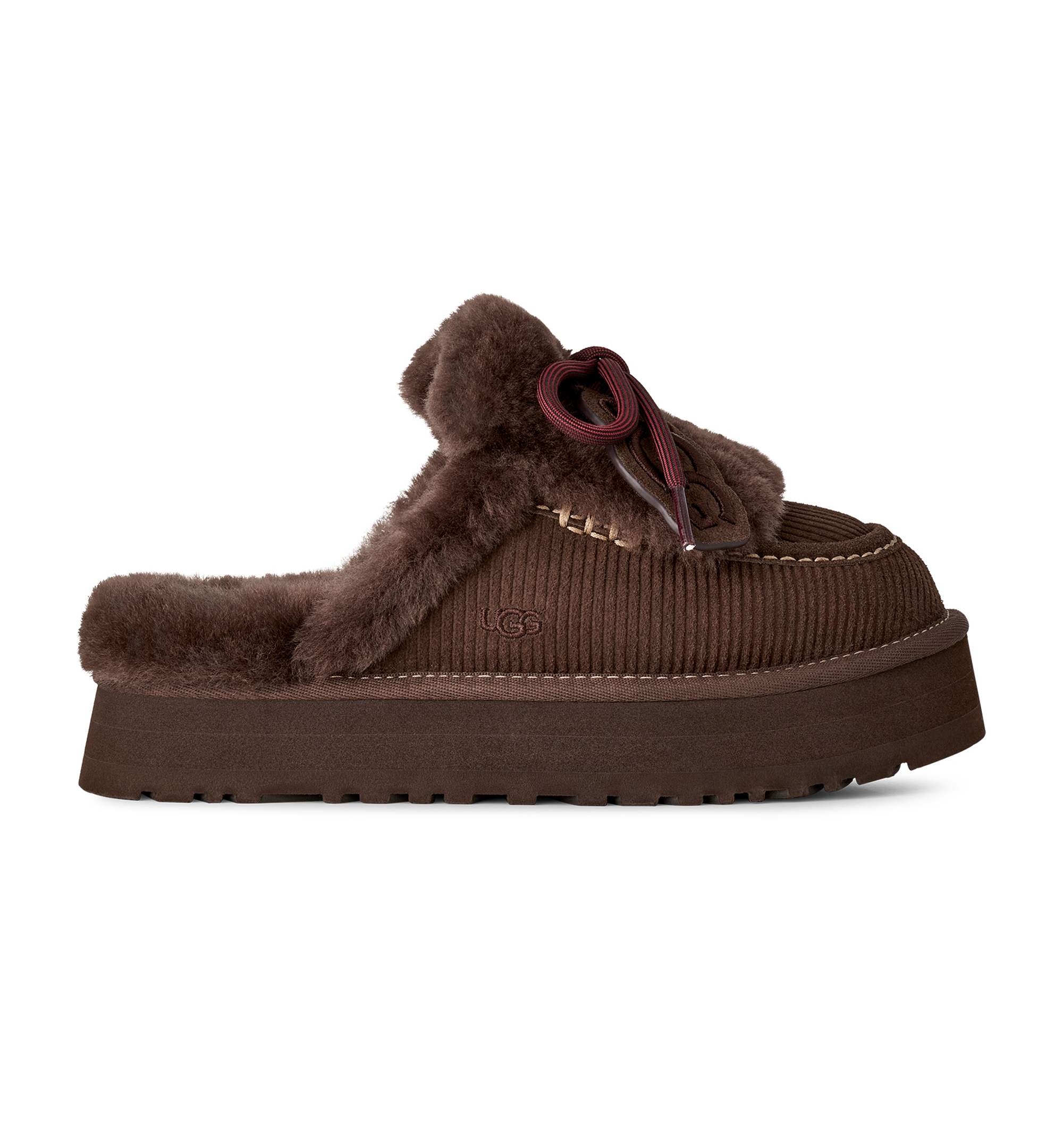 UGG® Women's Disquette Heritage Lace-Up Clog Slippers - Burnt Cedar