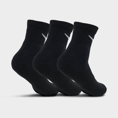 Nithtke Everyday Cushioned Training Ankle Socks (3-Pack) - Black/White