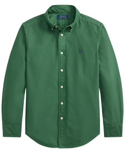 Polo Ralph Lauren Big Boys Garment-Dyed Cotton Oxford Shirt - Verano Green