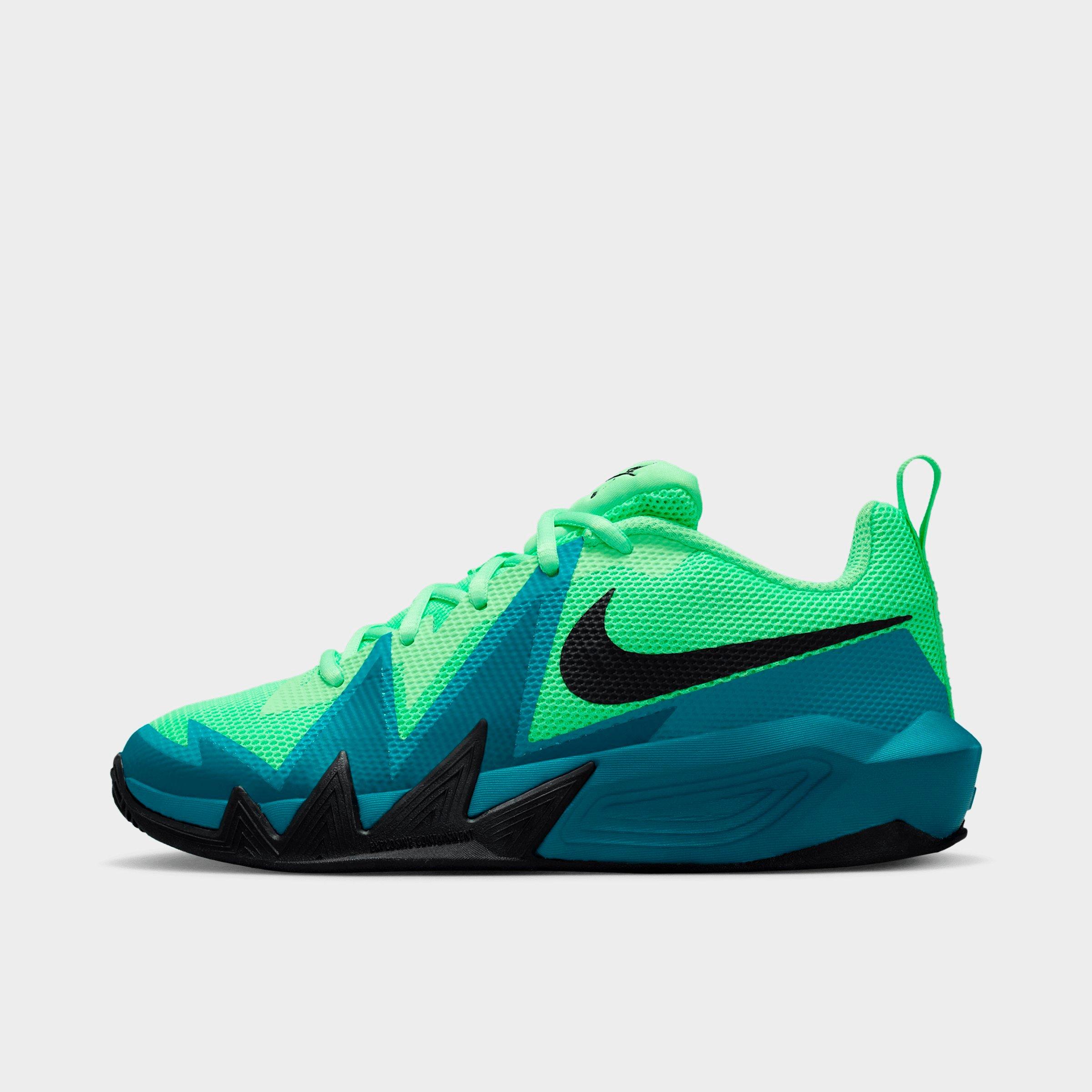 Big Kids' Nithtke S.T. Dynamite Basketball Shoes - Illusion Green/Bright Spruce/Energy/Black - Left shoe facing left. Outside of the shoe.