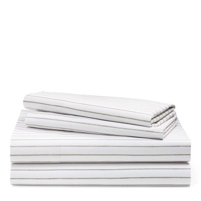 Lauren Ralph Lauren Spencer Stripe Sheet Set, Queen - Stone Grey
