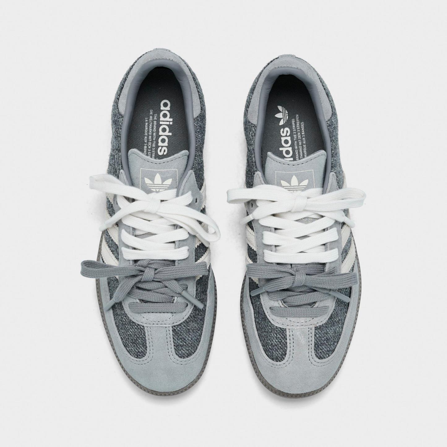 Women's adidas Originals Samba OG Casual Shoes - Part 5 - Grey/Off White/Gum - Top view