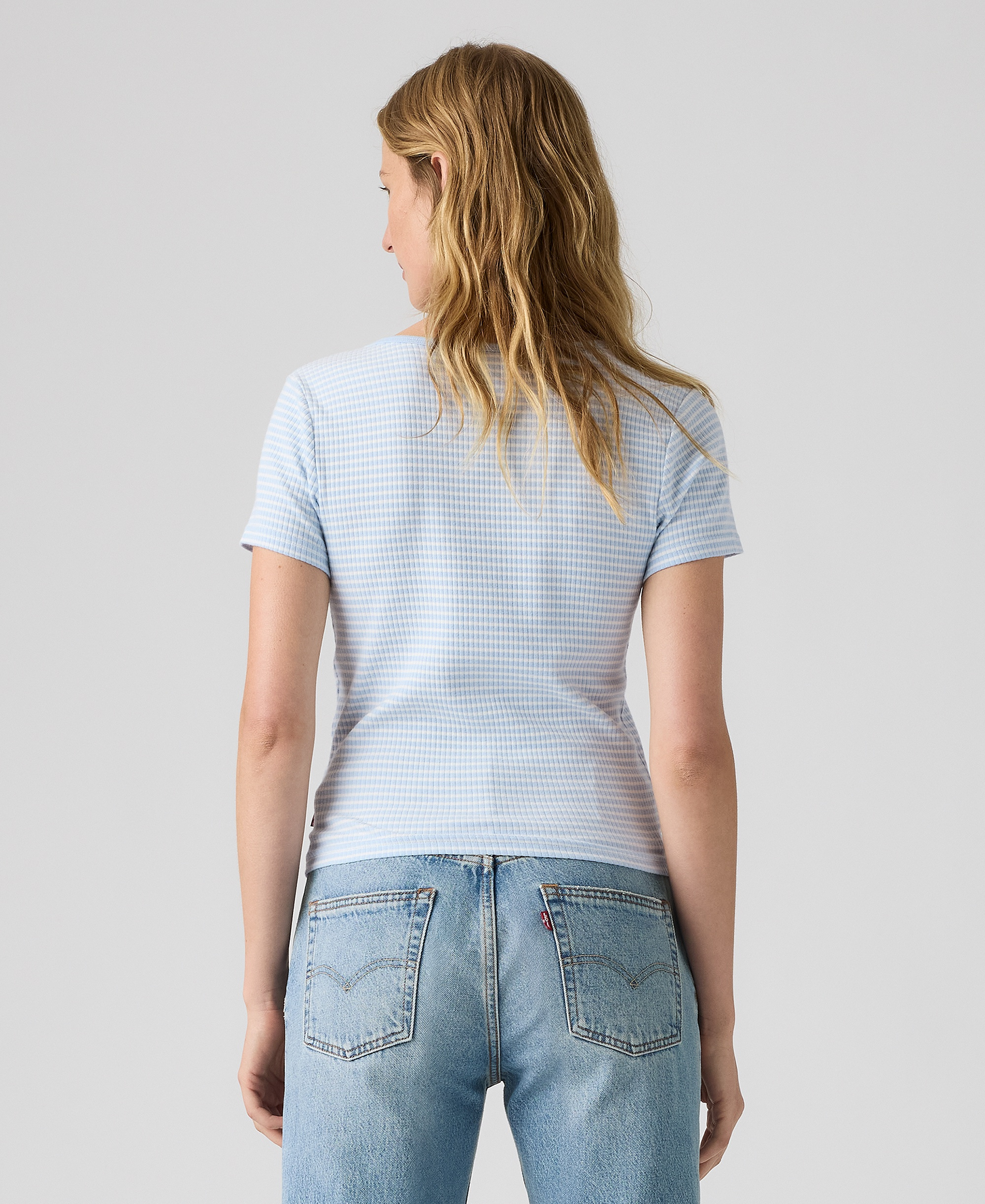 Levi's Women's Austen Button-Up Short-Sleeve Top - Annalise Stripe Angel Falls