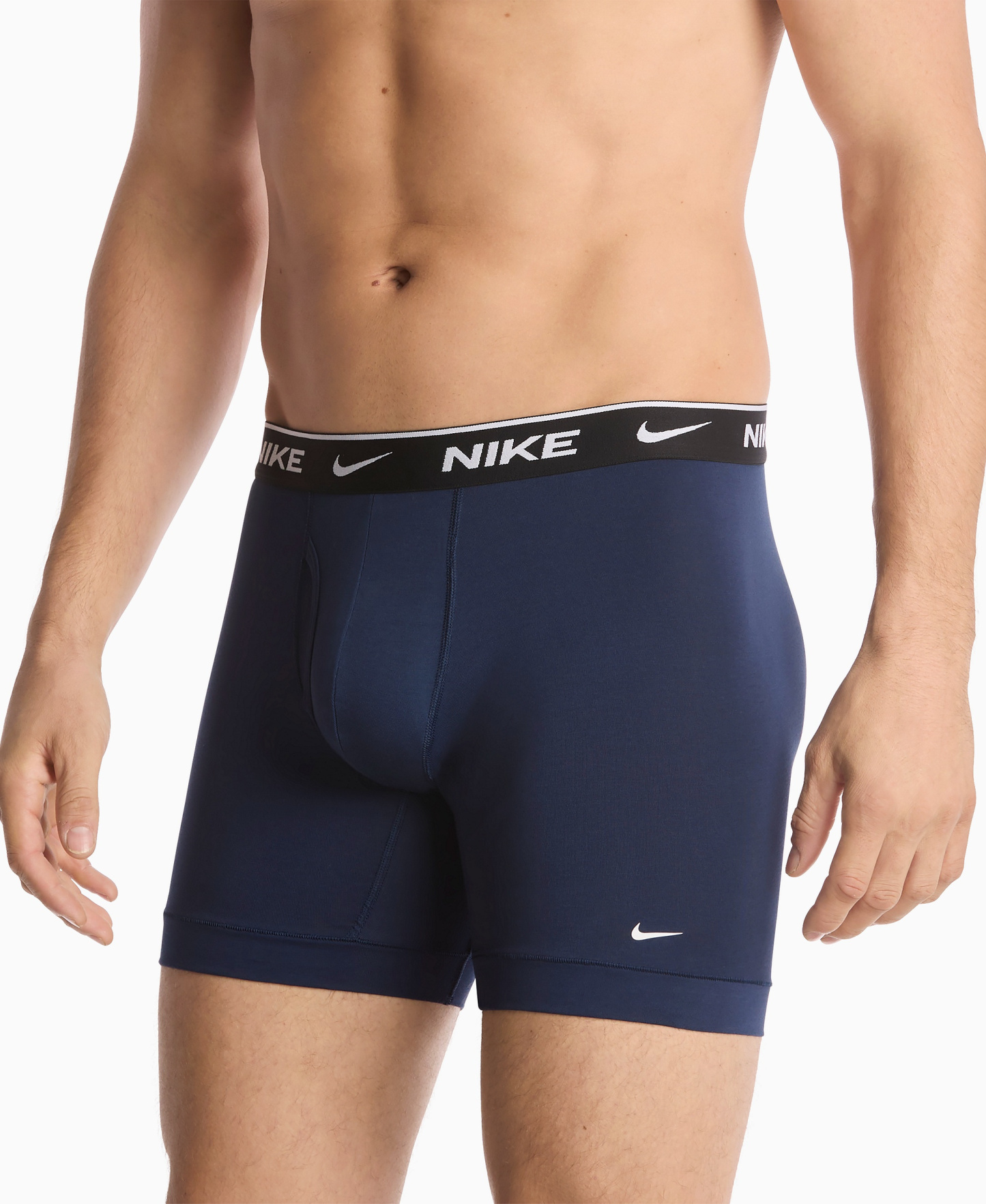 Nike Mens Dri-FIT Essential Cotton Stretch Boxer Briefs, 3-Pack - Obsidian/Game Royal/Black