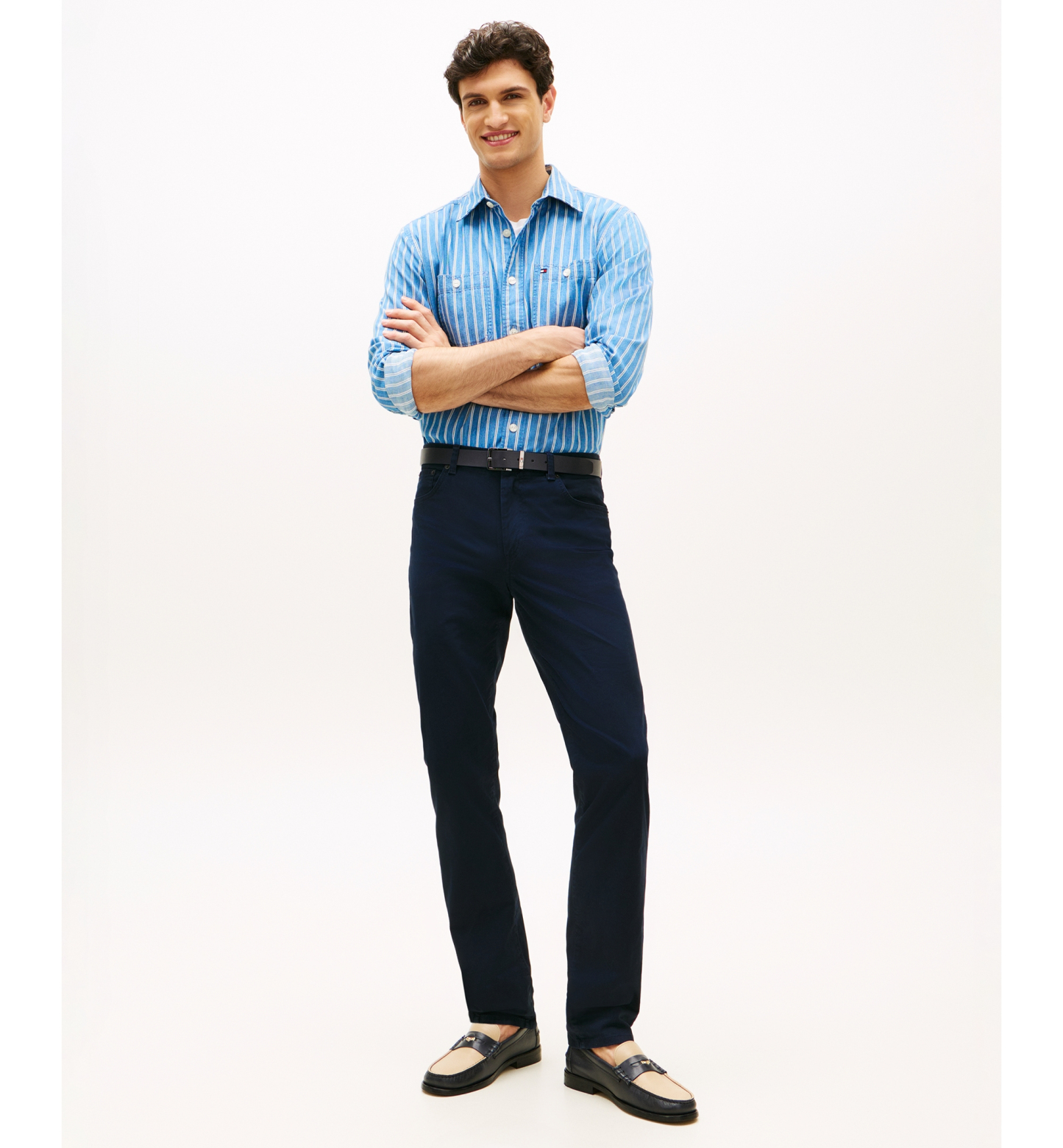 Tommy Hilfiger Men's Denton Straight-Fit Five-Pocket Stretch Twill Pants - Desert Sky