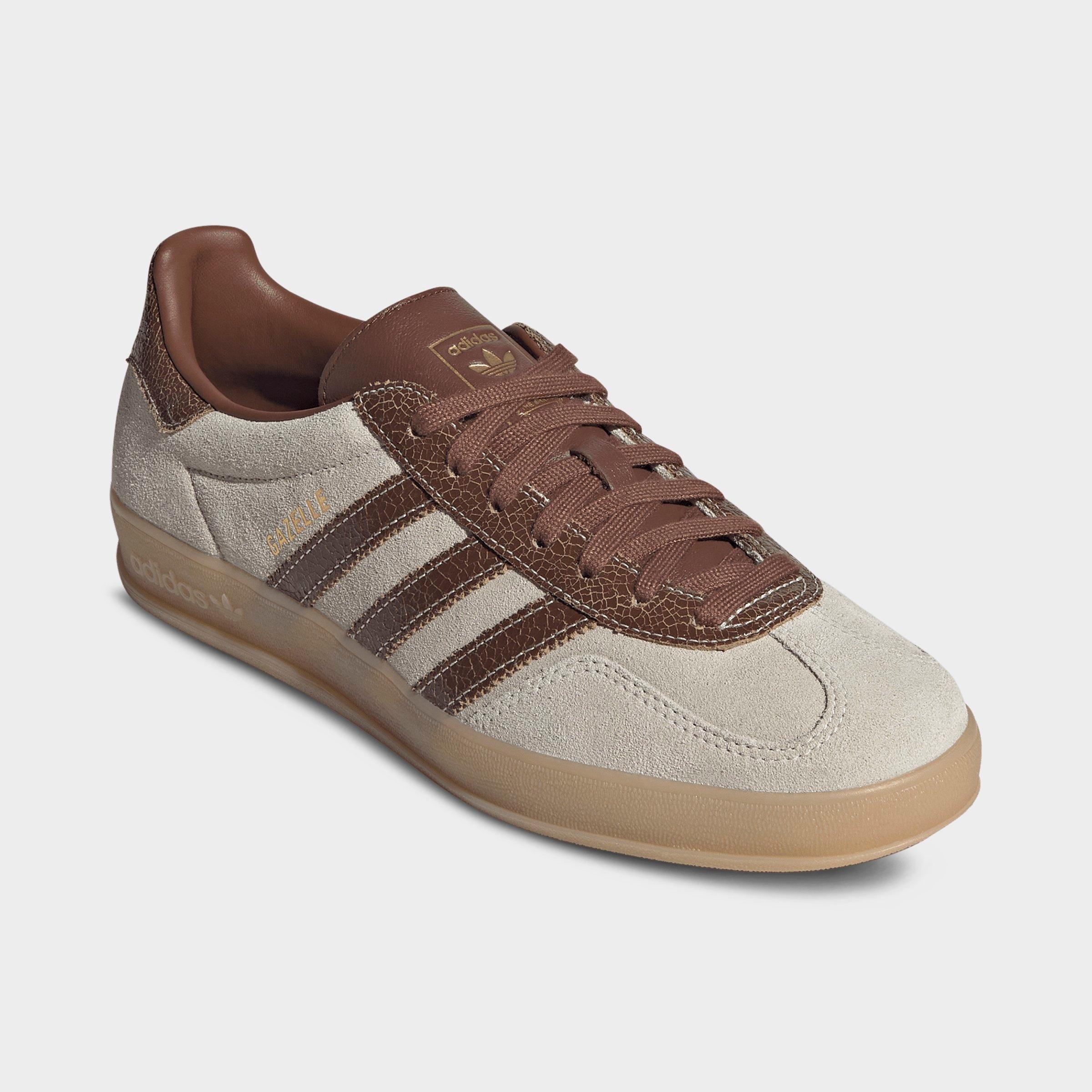 Men's adidas Originals Gazelle Indoor Casual Shoes - Off White/Preloved Brown/Gum - Both shoes facing left
