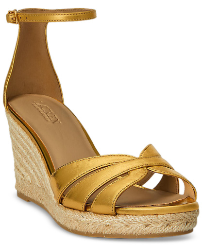 Lauren Ralph Lauren Women's Nellie Espadrilles Wedge Sandals - Modern Gold