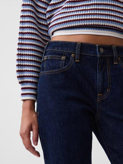 Mid Rise Relaxed Flare Jeans - Rinse wash