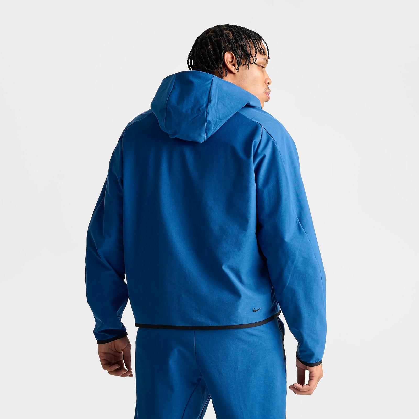 Men's Nike Tech Shori Knit Full-Zip Windbreaker Jacket - Court Blue/Black
