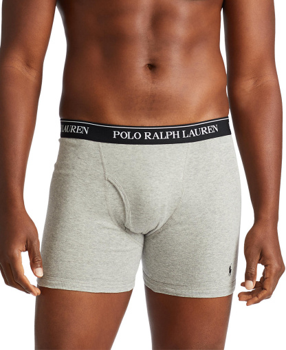 Polo Ralph Lauren Men's 3-Pack Classic Cotton Boxer Briefs - Andover Heather